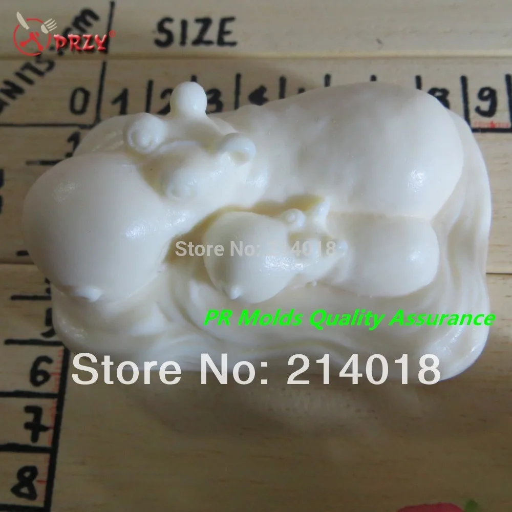 

Soap Mold Fondant Cake Decoration Mold Handmade Soap Mold Hippo Mother And Son Silicon Aroma Stone Moulds Silicone Rubber PRZY