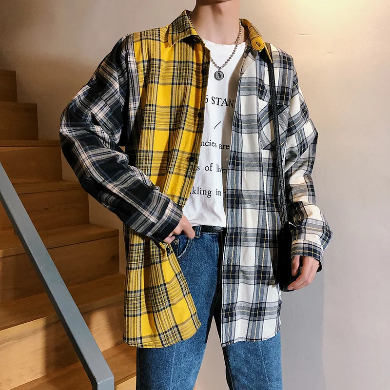 

Summer Mens Checkered Plaid Spring New Mens Plaid Flannel Lumberjack Tartan Check Shirt Brushed Cotton Casual Shirts