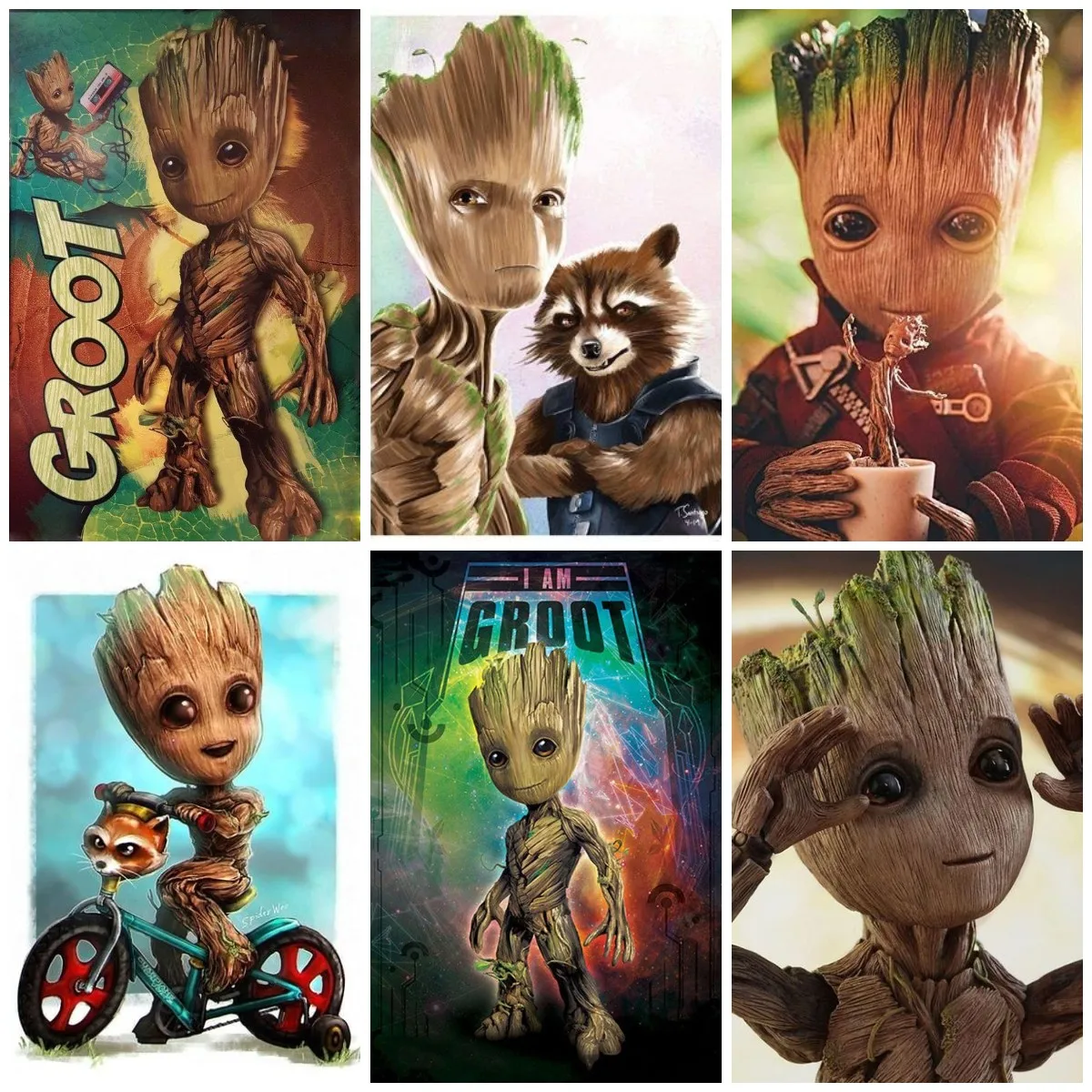 

Diamond Painting Disney Groot Guardians Galaxy Large Diy Mosaic Cartoon 5D DIY Full Square Round Home Decoration Kids Gifts