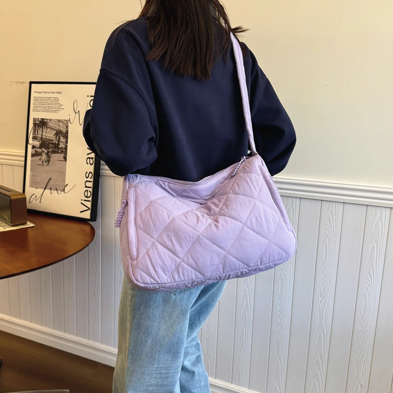 Классическая однотонная Универсальная Женская вместительная сумка через плечо