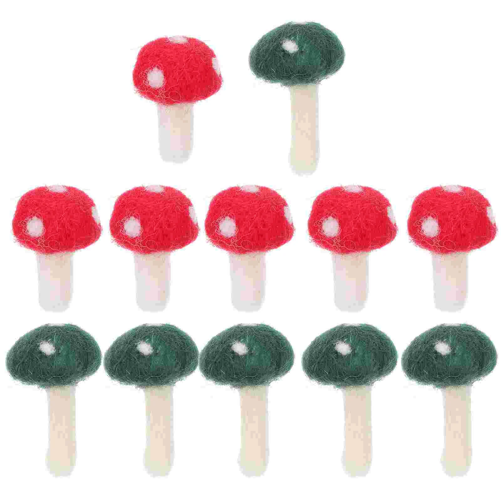 

12 Pcs Mushroom Home Decor Nativity Crafts Mushroom Decor Home Décor Felt Mushrooms Christmas DIY Needle Felting Kit