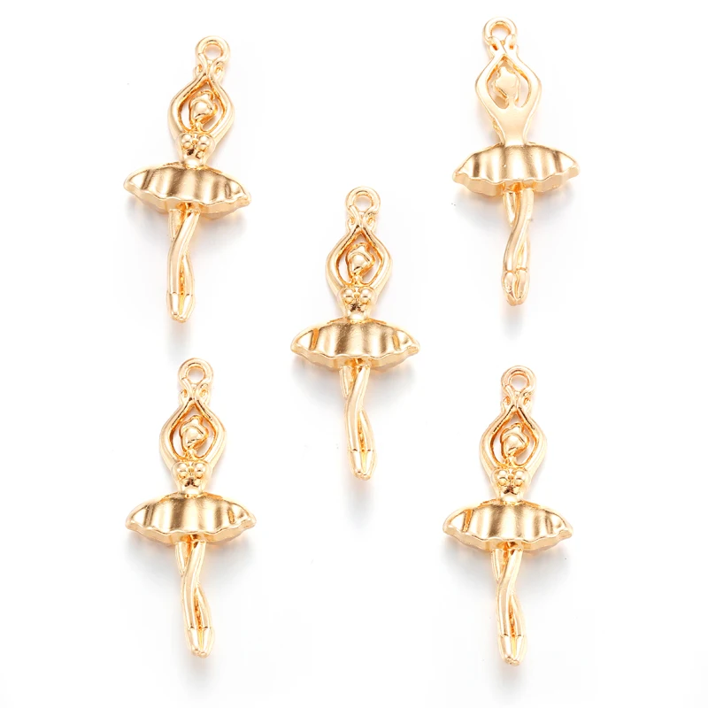 10 шт. 4 цвета подвески для девочек-балерина металлические из сплава серег сделай