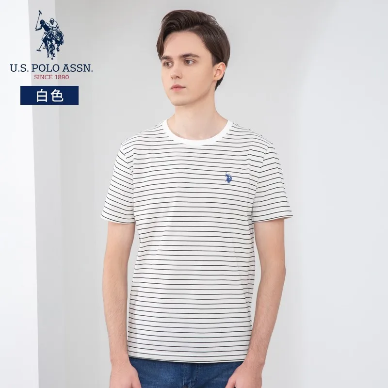 Мужская хлопковая футболка в полоску с коротким рукавом |