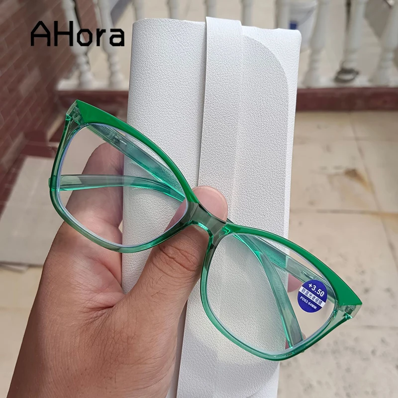 

Ahora Ultralight Anti Blue Light Reading Glassses For Women&Men Cat Eyes Presbyopic Eyeglasses Hyperopia Eyewear +1.0...+4.0