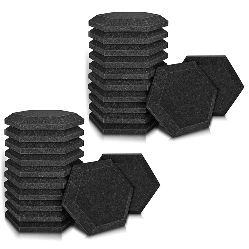 

24 Pcs Acoustic Foam Board,Hexagonal Studio Slope Heel Board, Sound Insulation,For Sound Insulation &Acoustic Treatment