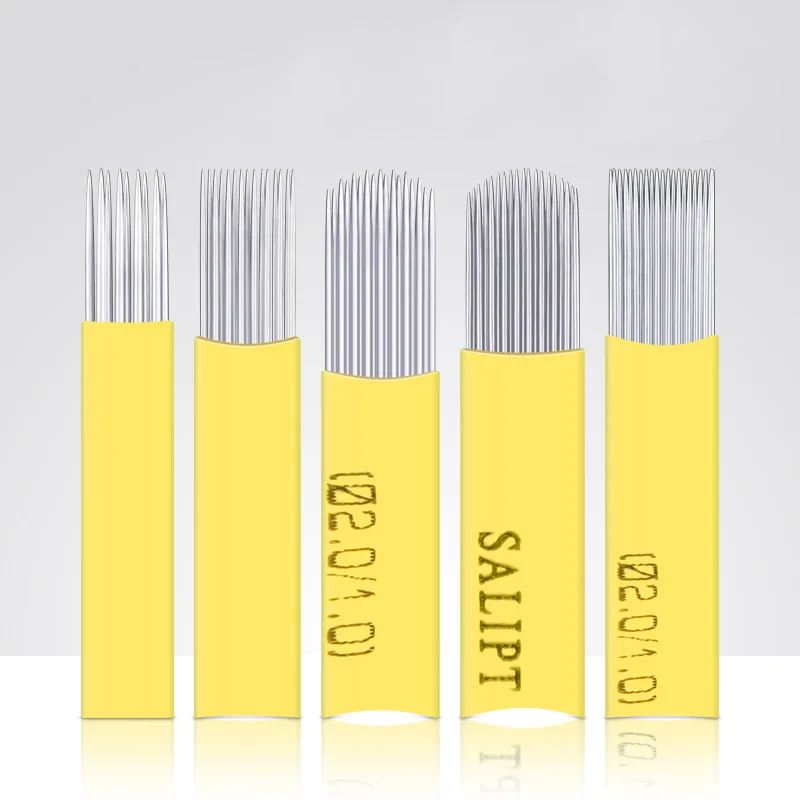 

500 шт., двухрядные иглы для микроблейдинга, 9/15/17/19/21 пин