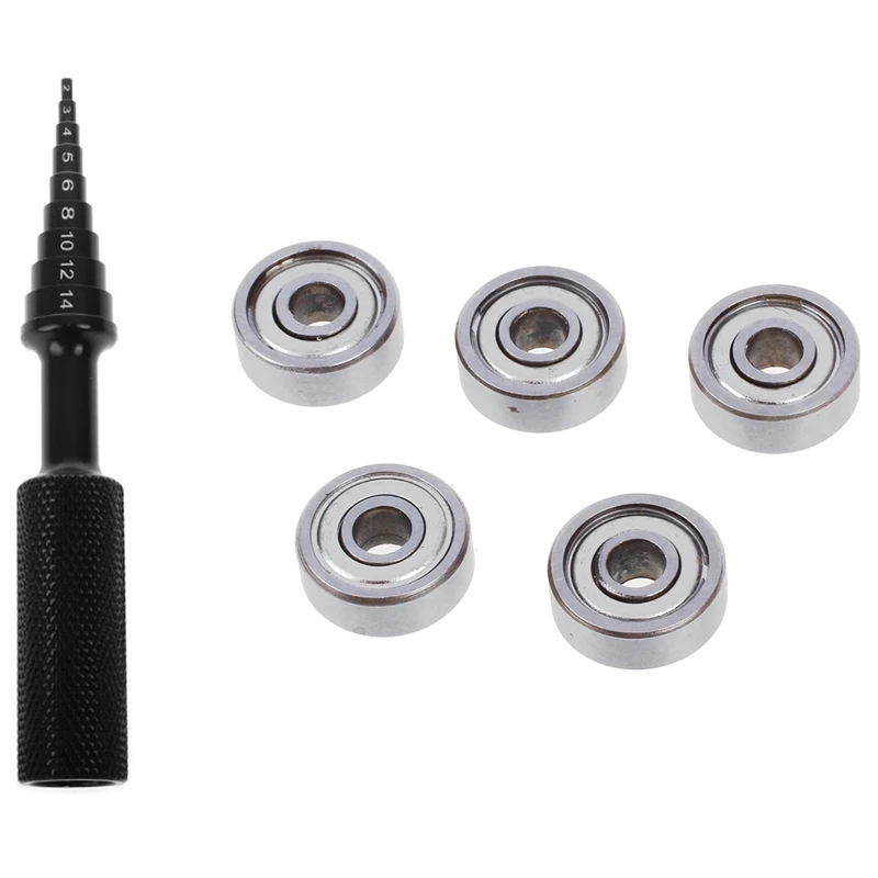 

5 Pcs 4 X 13 X 5Mm Shielded Micro-Mini Small Wheel Ball Bearings 624Z & 1X Gear Puller Rc Bearing Disassembly Tool