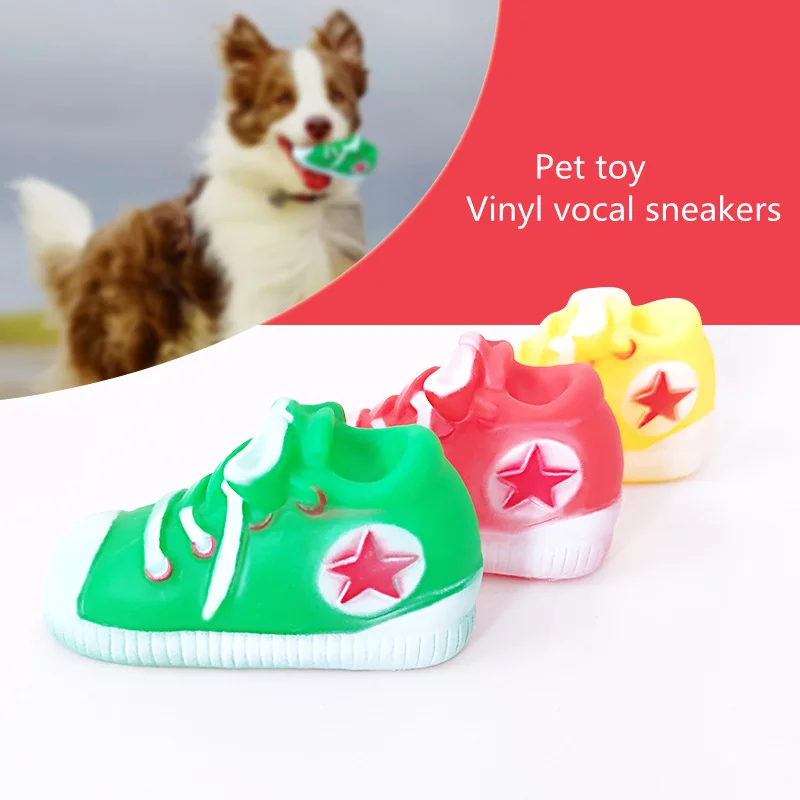 

Pet Dog Squeak Play Toys PVC Slipper Pet Chew Play Toy for Pet Cat Puppy Teeth Cleaning Funny Squeaker Toy Puppy Teething Toy