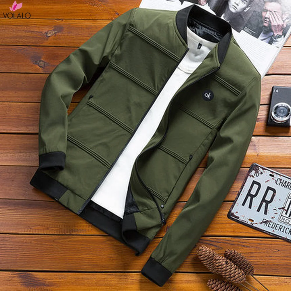

VOLALO 2023 Casual Coat Fashion Men Bomber Jacket Hip Hop Patch Designs Slim Fit Pilot Bomber Jacket Coat Men Jackets 4XL