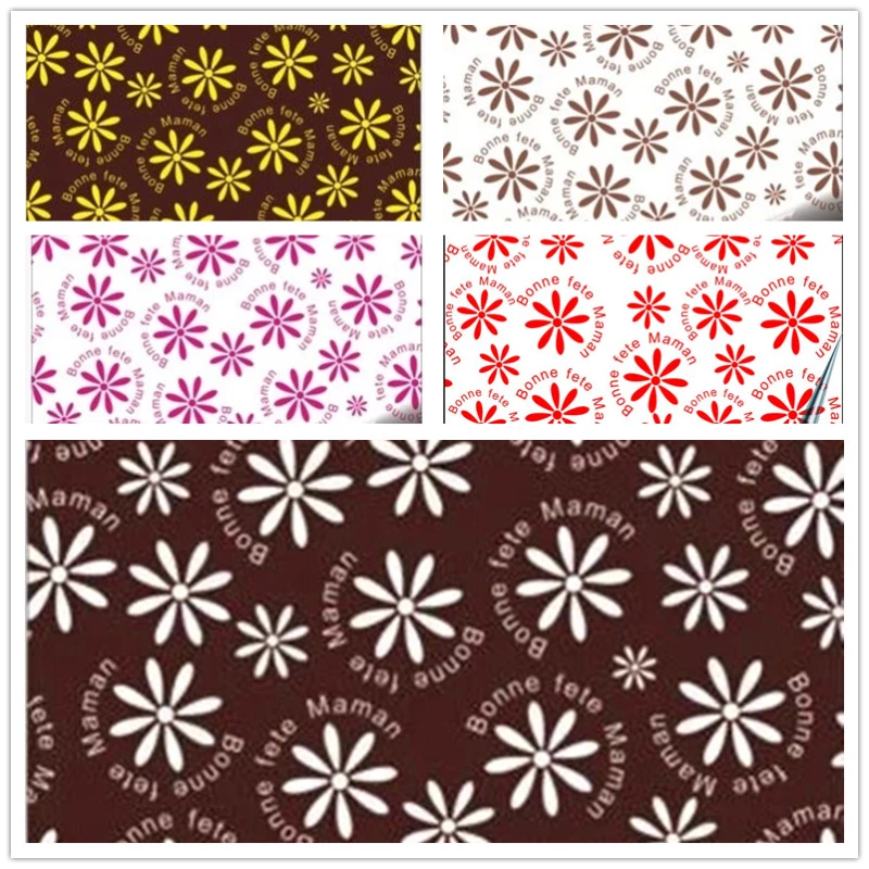

10 Pieces Chocolate Transfer Paper Cake Decoration Printing Mold DIY Food Paper Baking Supplies