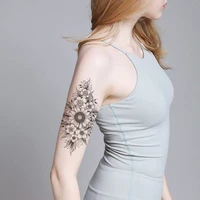 fashion women temporary tattoo sticker black sunflower tattoo transfer peony design tattoos girl arm body art sexy fake tattoo