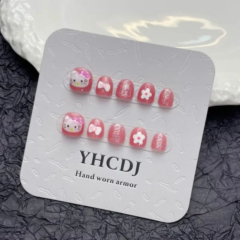 

Children's Nail Enhancement Cute Cartoon Hellokittys DIY Nail Enhancement Handmade Nail Patch Reusable Nail Patches