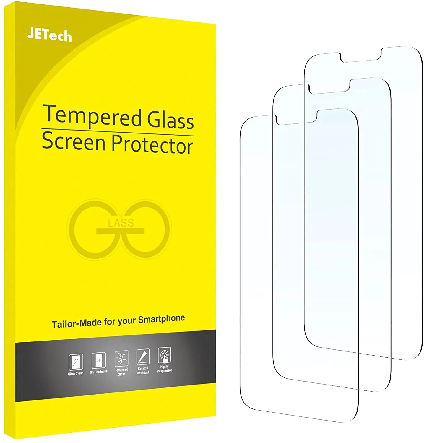 

JETech Screen Protector Compatible with iPhone 13 mini 5.4-Inch, Tempered Glass Film, 3-Pack