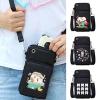 unisex mobile phone bag shoulder pouch teeth series print universal sport arm package for samsungiphonehuaweixiaomi redmi