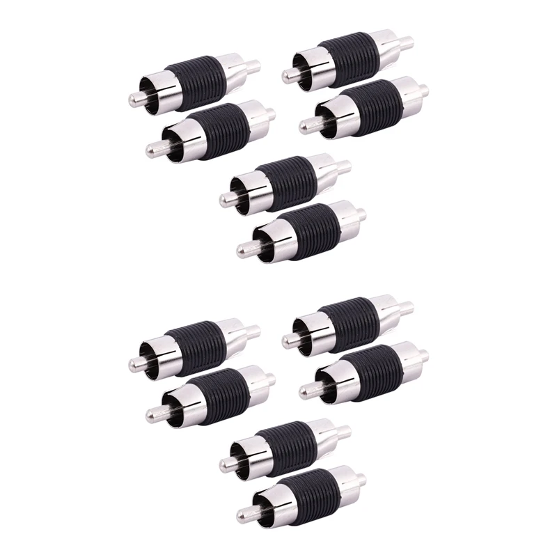 

Straight AV RCA Male To Male Connectors Couplers Adapters 12 Pcs