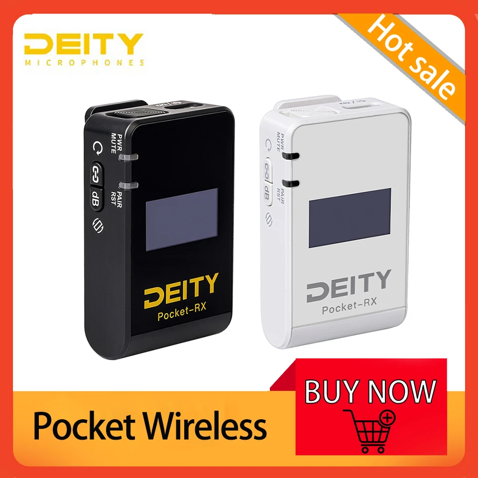 

Deity Pocket Wireless Microphone 2.4Ghz 25mw Transmitter 3.5mm OLED Display Showcases for Smartphone Camera Video Interview