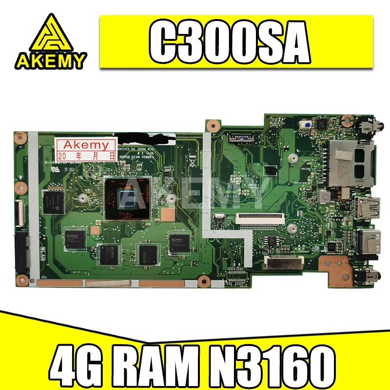 

Материнская плата C300SA для Asus Chromebook C300S C300SA Laotop, материнская плата C300SA с N3160U 4 Гб ОЗУ 128 Гб SSD
