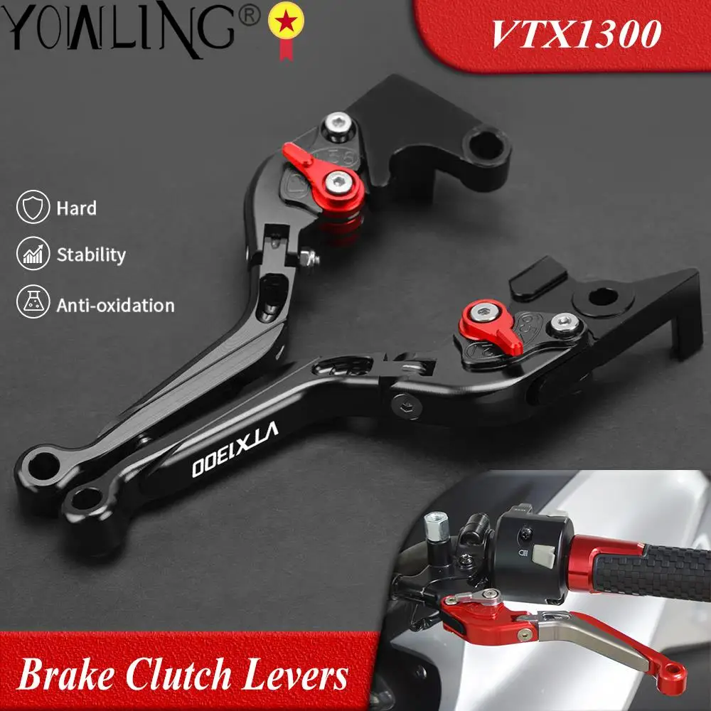 

Motorcycle Adjustable Folding Extendable Brake Clutch Levers For Honda VTX 1300 VTX1300 RETRO 2003 2004 2005 2006 2007 2008 2009