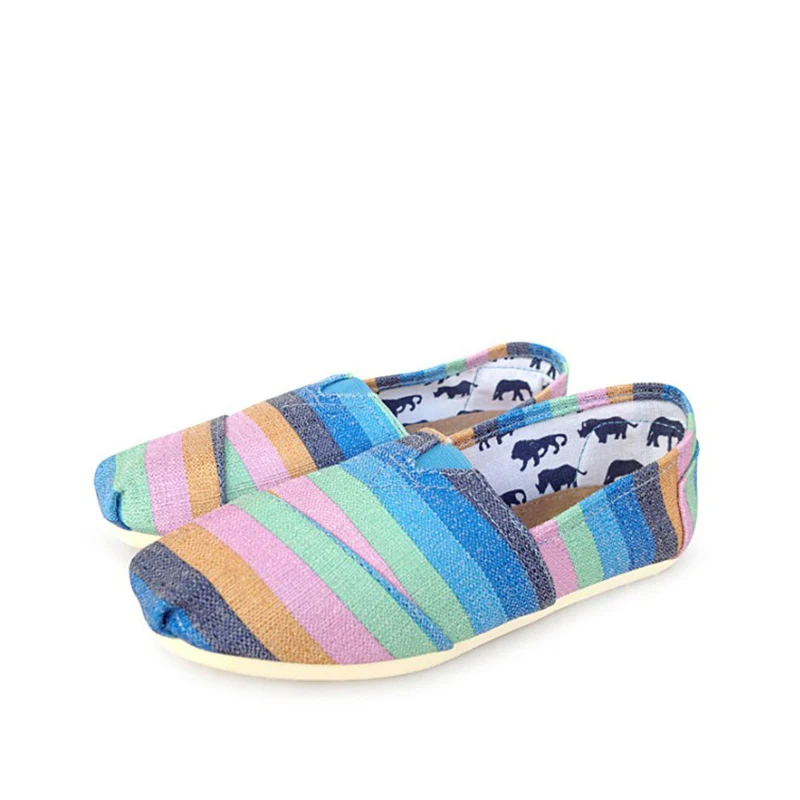 Loafers Color Ladies Flat Canvas Casual Shoes Ladies Cloth Shoes Ladies Comfortable Soft Breathable Lightweight Women's Shoes