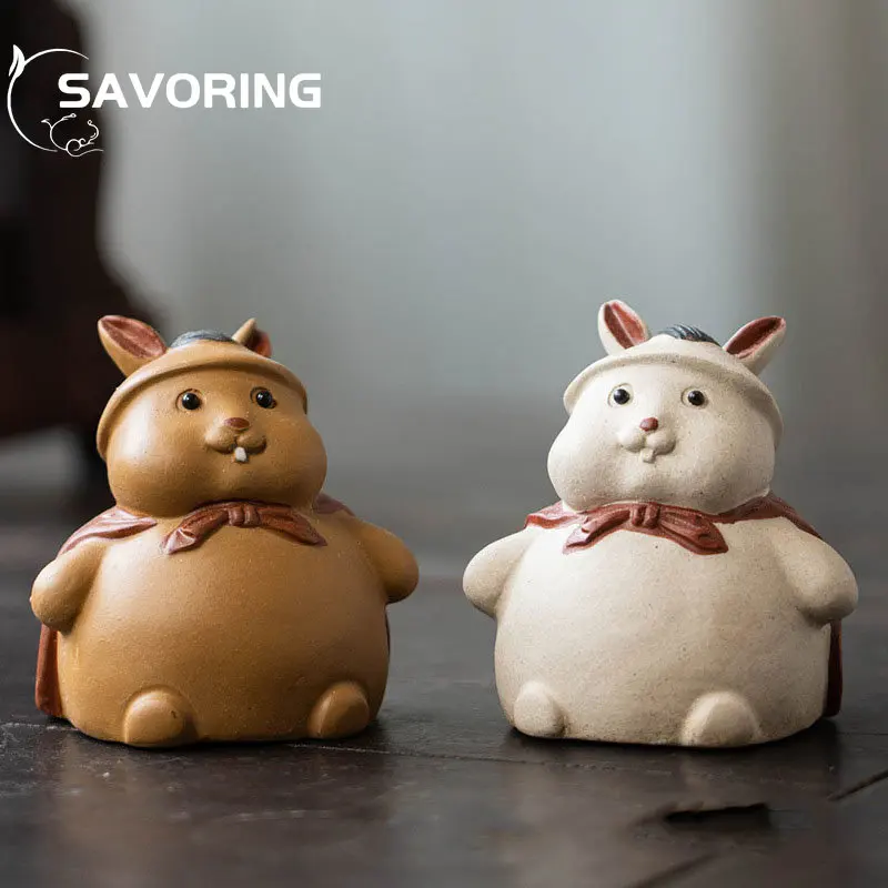 

Exquisite Yixing Purple Clay Tea Pet Zodiac Rabbit Can Improve Creativity The General Rabbit Tea Toy Statue Puer Tea Pets Gifts