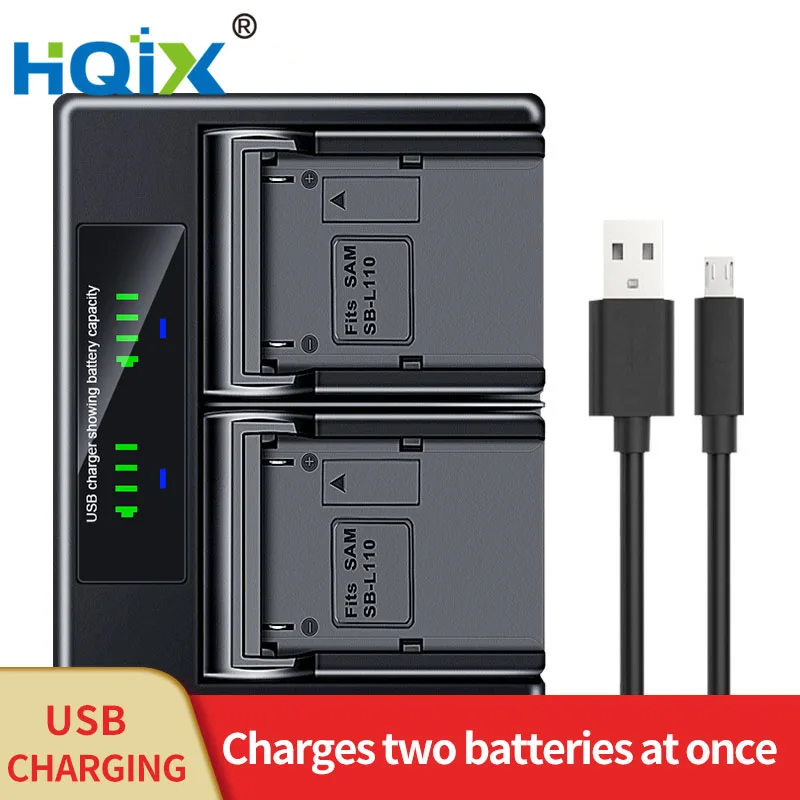 Фото HQIX для Samsung VP-L600, L500, L650, L550, L520, L610, SC-L906, SCW80, SCW97, SCW87, 907, Камера SB-L110 двойной заряд зарядное устройство  Аккумулятор №5