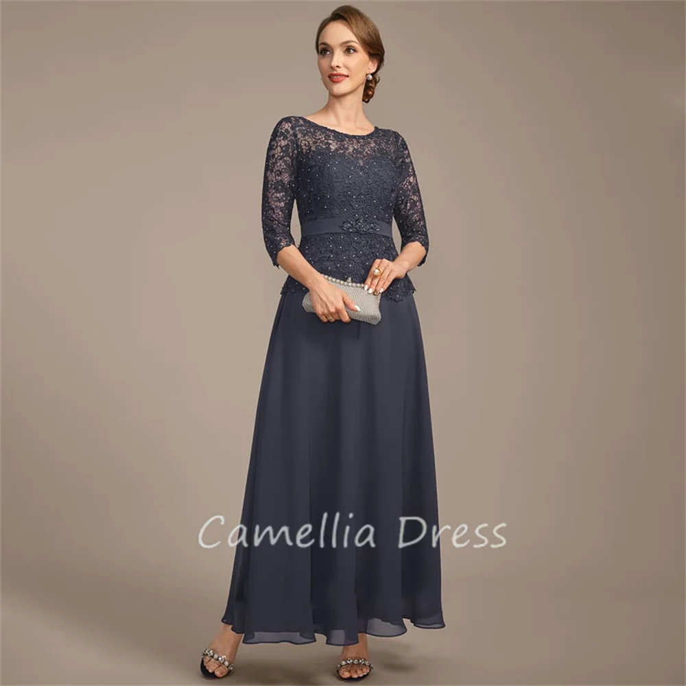 Женское шифоновое платье для матери невесты ТРАПЕЦИЕВИДНОЕ длиной до щиколотки