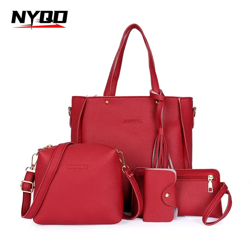 Женская сумка через плечо 4 в 1 сумка-мессенджер с кисточками кошелек Bolsa Feminina