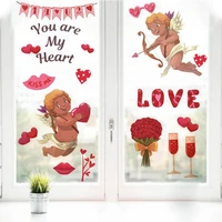 9 sheets valentines day window stickers fridge clings for anniversary wedding birthday party home valentines day decor supplies