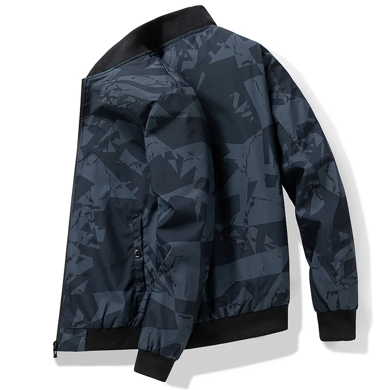 

Spring and Autumn Stand Collar Coat Men Jacket Trend Tide Brand Casual Camouflage Business Comfortable Breathable Printing