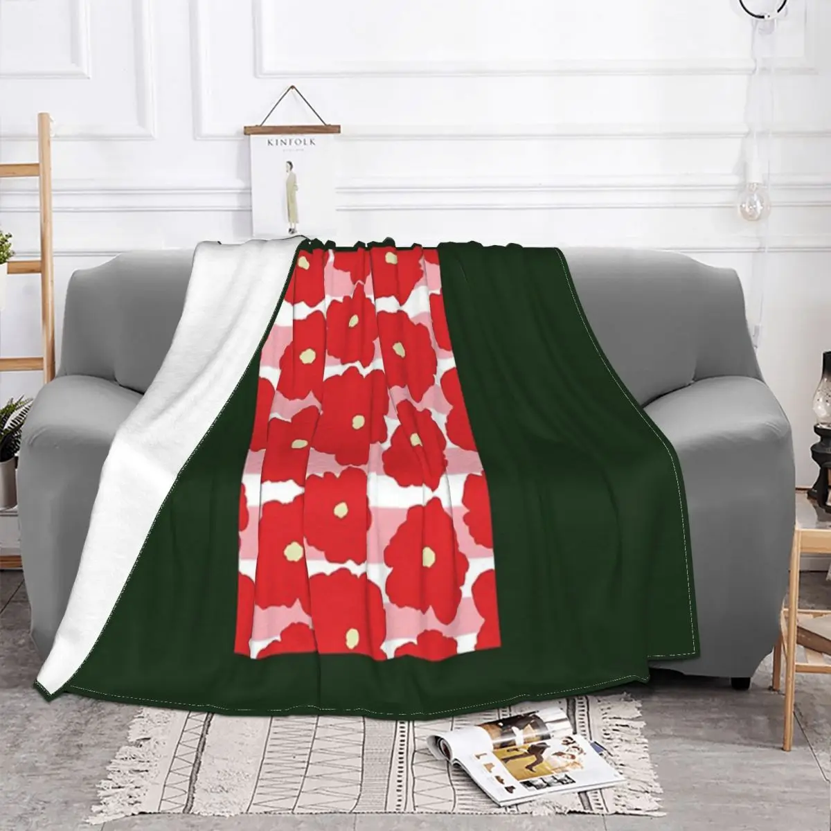 Unikko мягкое сверхлегкое покрывало на кровать с цветочным дизайном без рукавов