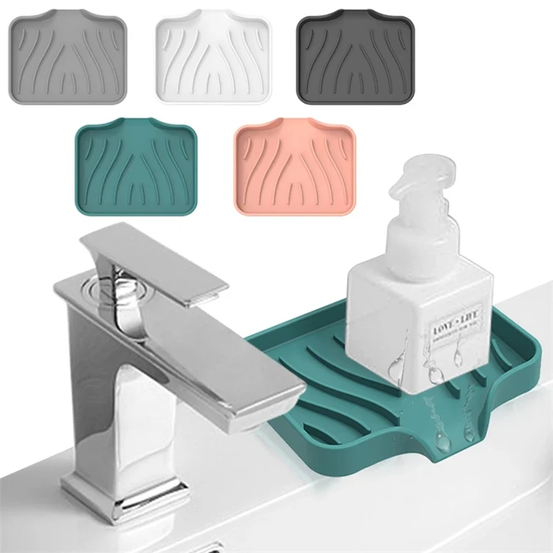 

Self Draining Soap Dish Holder Silicone Kitchen Sink Soap Dish Sponge Tray Non-slip Soap Holder Rack Drainable Soap Box
