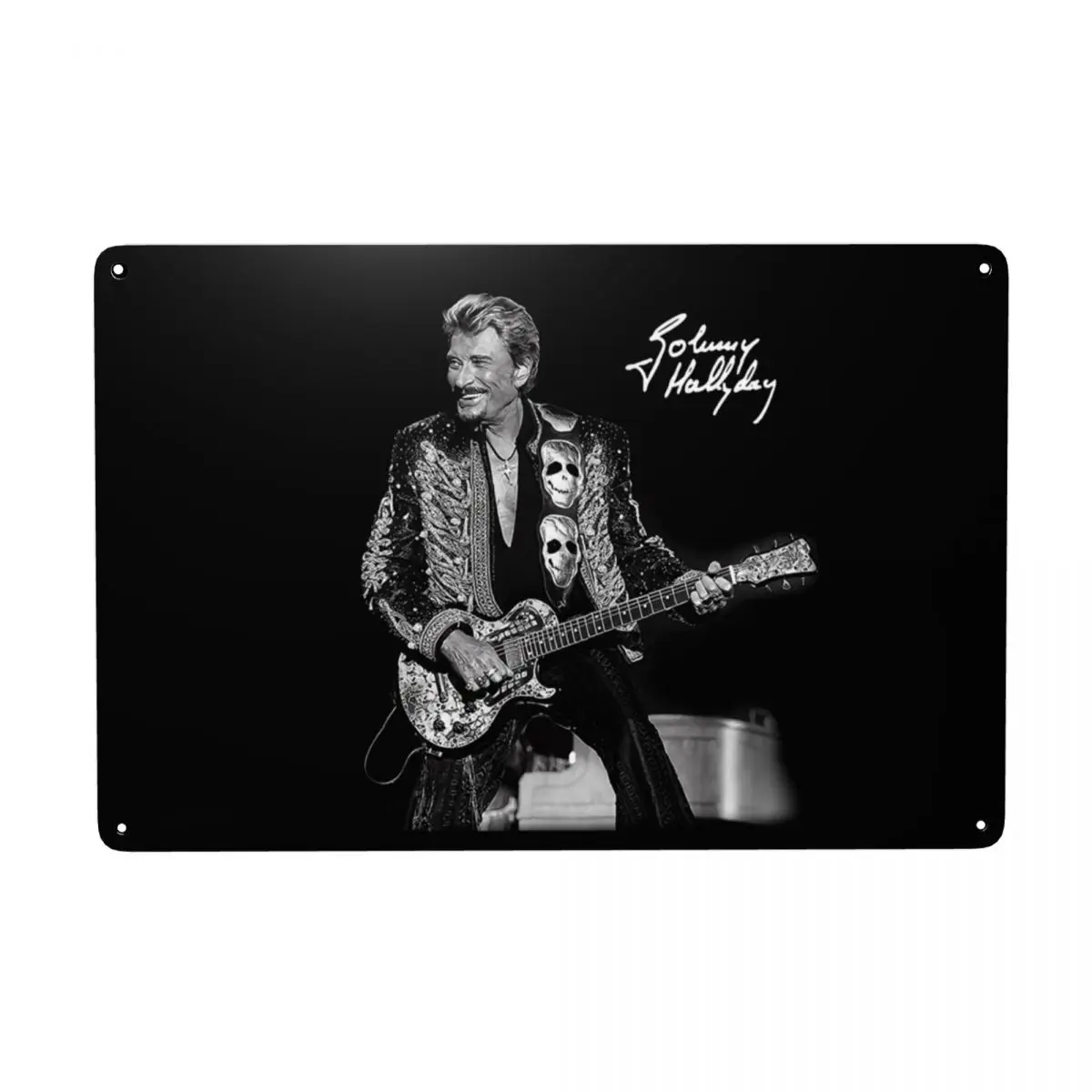 

Vintage Johnny Hallyday Metal Tin Sign Rectangle Custom French Singer Rock Music Signs Plaques Pub Cafe Yard Wall Art Decor