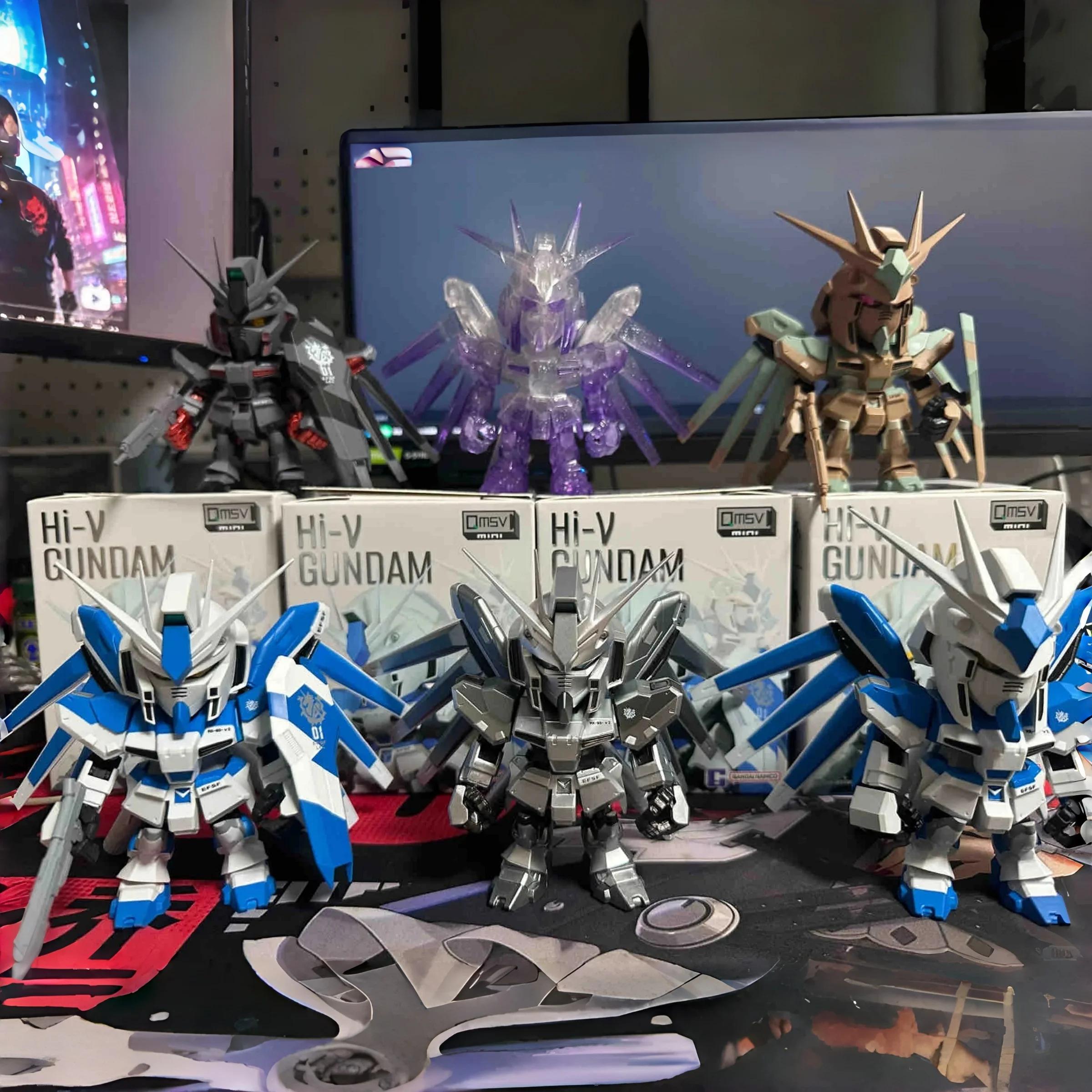 Фото Новая коллекционная мини-фигурка Bandai Namco Hi V Gundam QMSV в слепой коробке, аниме-игрушка, украшение для хобби, коллекционная вещь, подарок, в наличии №3