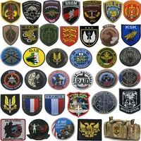 special forces police badge patch army military tactical hook embroidery patches for clothes cap bags france brazil spain russia