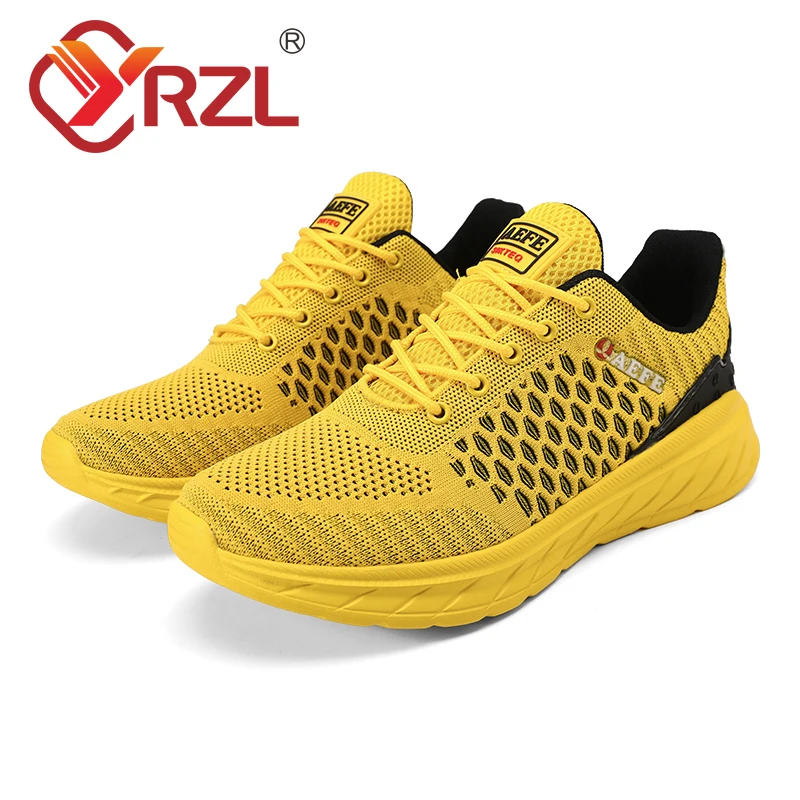 

YRZL Men Sport Shoes Breathable Mesh Outdoor High Quality Fashion Comfortable Non Slip Men's Running Shoe Soft Trainers Snaekers