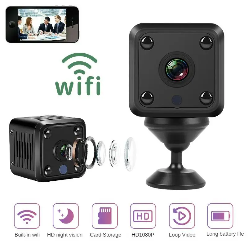 

X6 Mini IP Camera WiFi Sports Camera HD 1080P Wireless Security Surveillance Built-in Battery Night Vision Smart Home Micro Cam