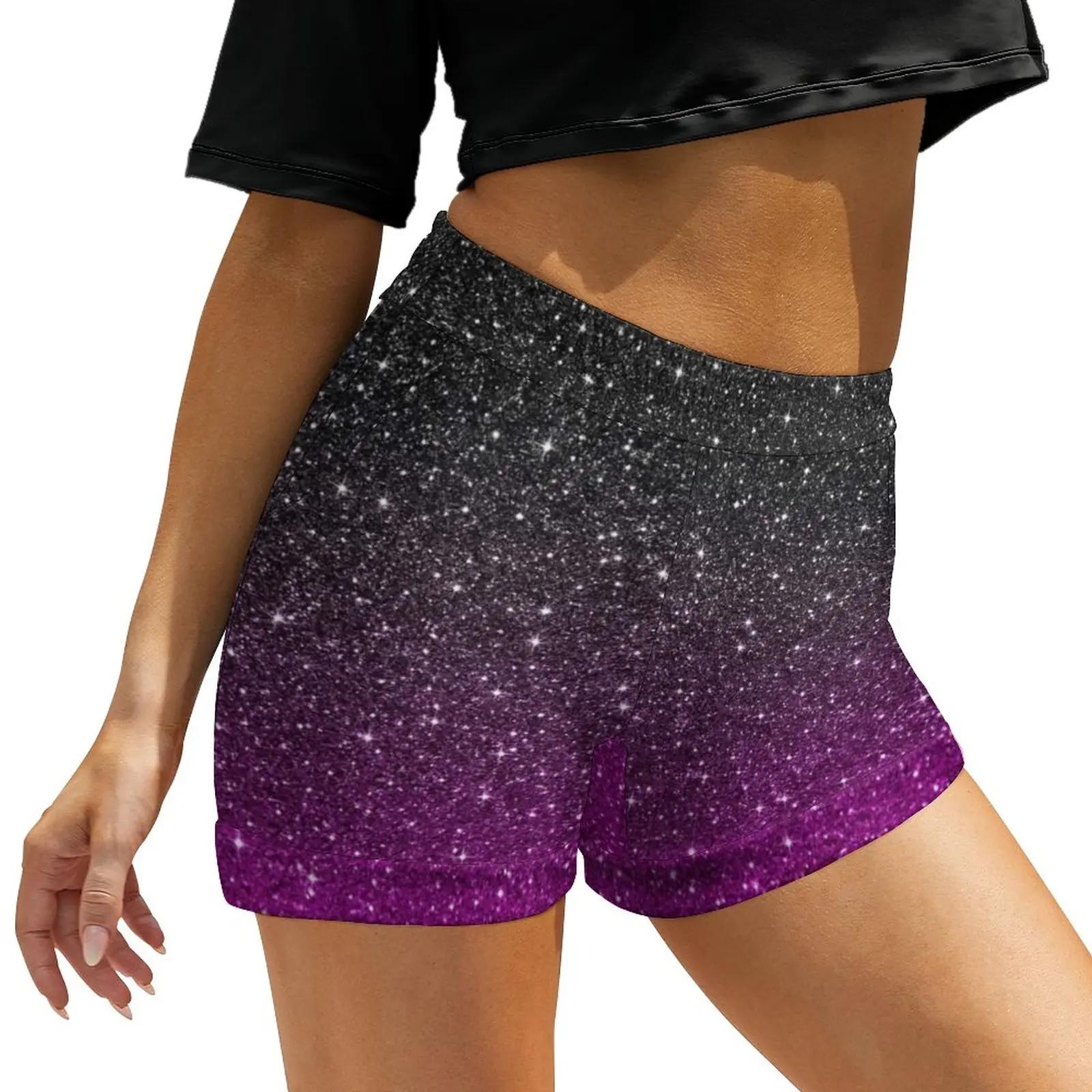 

Bling Star Shorts Elastic Waist Sport Shorts Street Style Oversized Short Pants Summer Print Bottoms