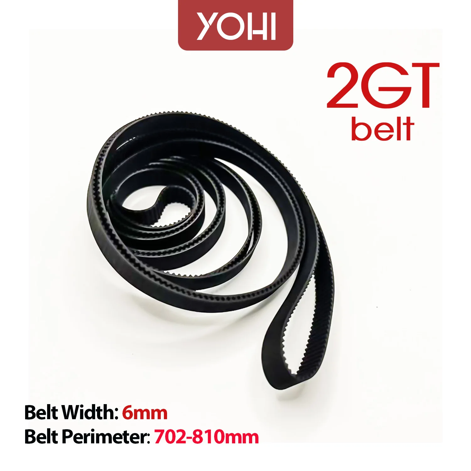 

Yohi GT2 Timing Belt Pitch length702/710/726/738/740/750/752/760/782/784/800/810mm Width 6mm Rubber Closed