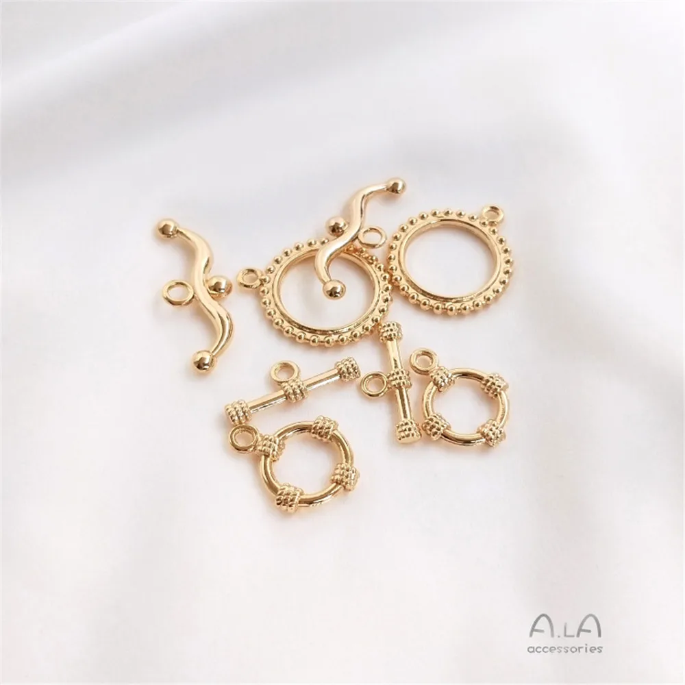 

14k package gold accessories OT buckle bracelet necklace clasp pearl chain connection buckle diy handmade jewelry materials