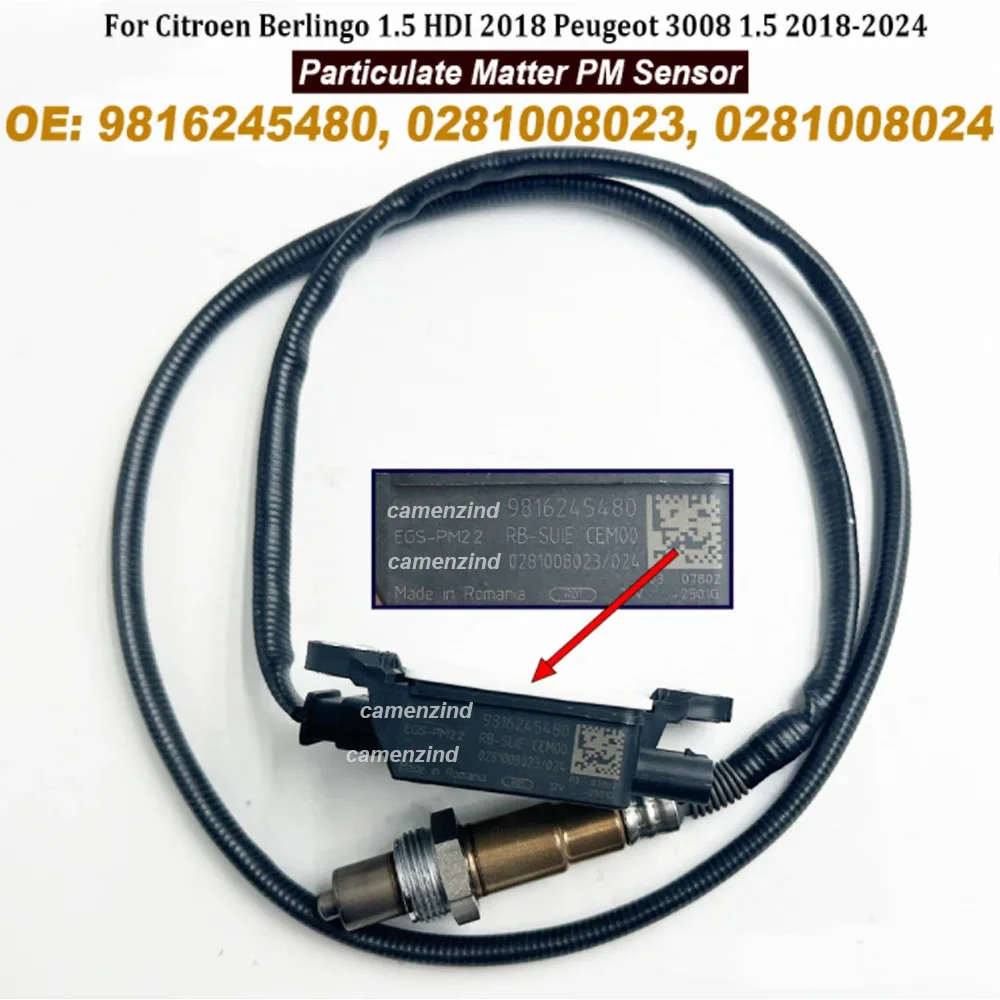 Фото Датчик твердых частиц PM 9816245480 0281008023 0281008024 для Citroen Berlingo 1.5 HDI 2018, Peugeot 3008 1.5 2018-2024 №1