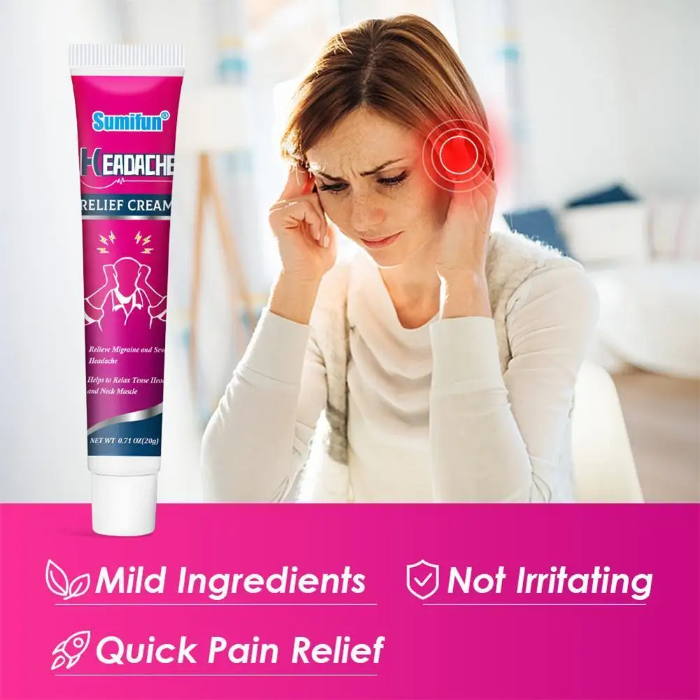 New Headache Relief Cream Herbal Migraine Treatment For Relax Nerve Relieve Stress Soothing Pain Dizziness Medical Ointment | Красота и