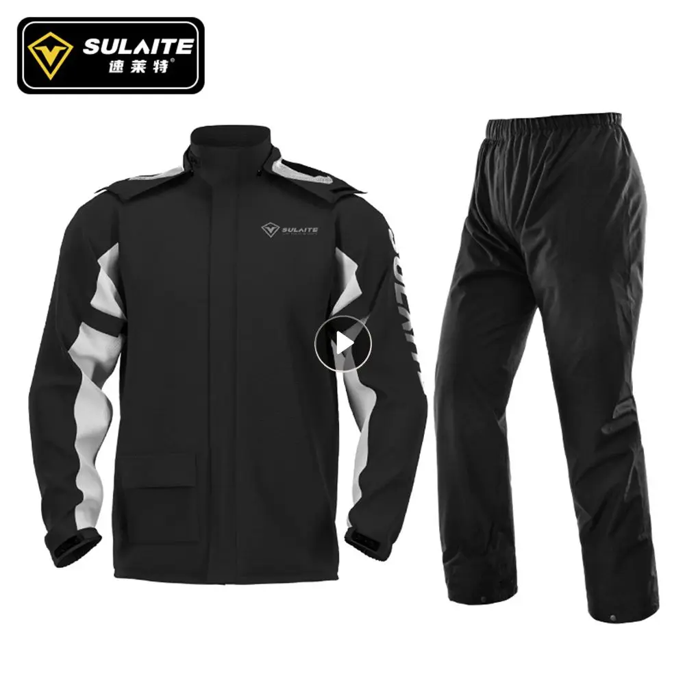 

SULAITE Men Motorcycle Raincoat Motorbike Rain Suit Moto Raincoat Rain Coat Jacket Pants Biker Rain Set Waterproof Motorcyclist