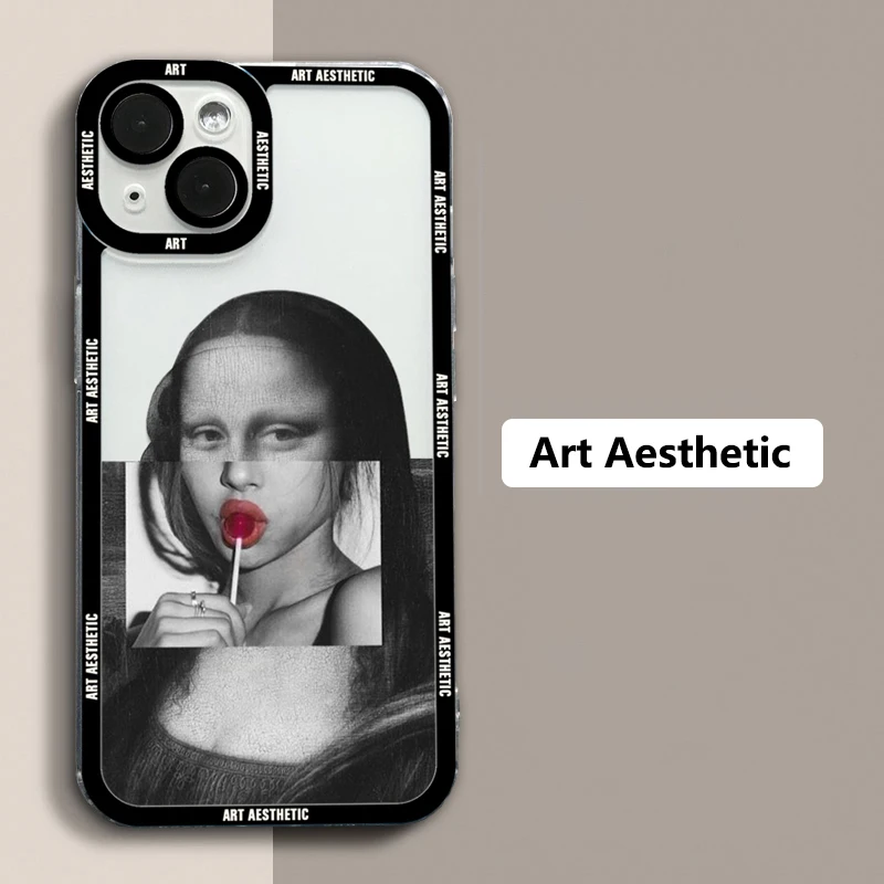 

Art Aesthetic David Mona Lisa Transparent Case For Samsung Galaxy S23 S22 Ultra 5G S21 FE S20 Plus Note 20 Shockproof Soft Cover