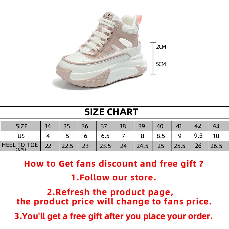 2023 Fashion 7CM Hollow Genuine Leather Women Summer Shoes Platform Sneaker Wedge Hidden Heel Women Summer Sandal Platform Shoes