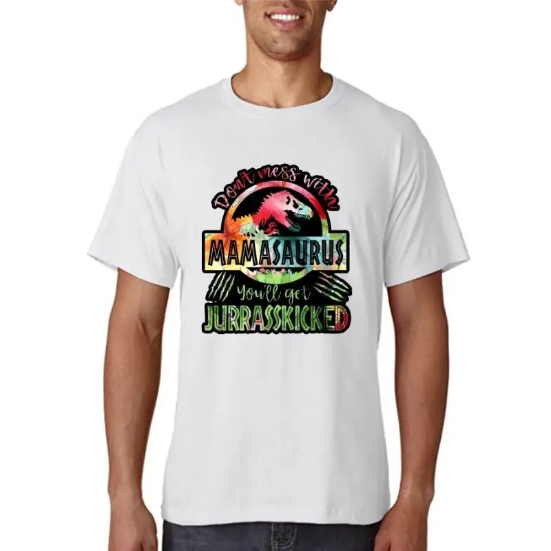 

Наименование: футболка с надписью «Don't беспорядок с мамамазавром» для мужчин и женщин, красочная футболка с круглым вырезом и надписью «Don't беспорядок с мамами» на День Матери