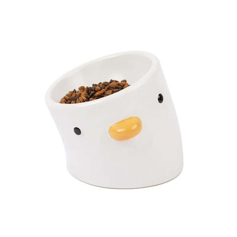 

Chicken Bowl Ceramic Cat Bowl Oblique Pet Feeding Bowl Water Soup Bowl