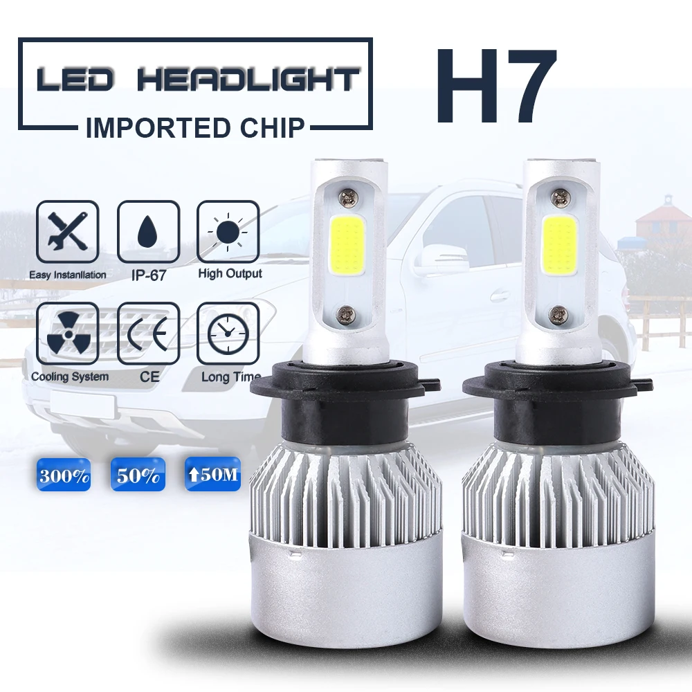 

2Pcs H7 H11 H8 H4 LED Car Headlight 9005 HB4 H1 H3 HB3 H9 H27 Car Headlight Bulbs LED Lamp 16000LM Auto Fog Lights 6500K 12V