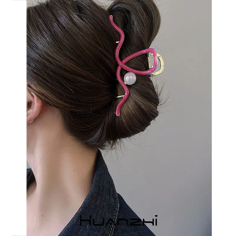 Drip Glaze Metal Big Hair Claws For Women Girl Trendy Hair Clip New Headwear