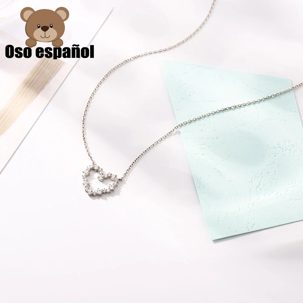 

Женское ожерелье из серебра 925 пробы с подвеской в виде медведя