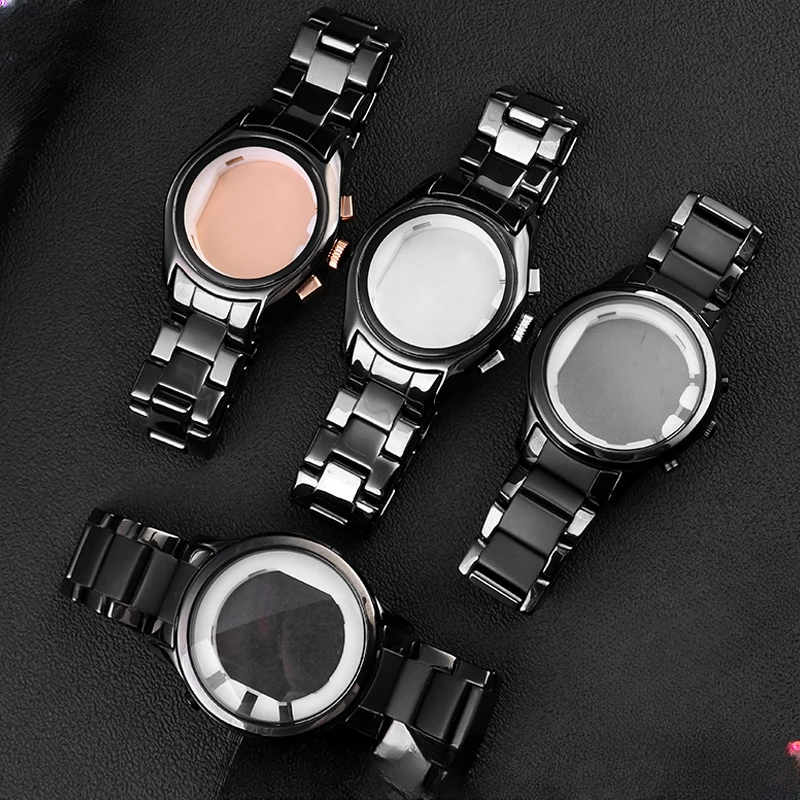 

For Armani Ceramics with Tool Waterproof Sweatproof Watchbands Ar1451/1400/1421/1440 Curved Interface replace Watch Strap